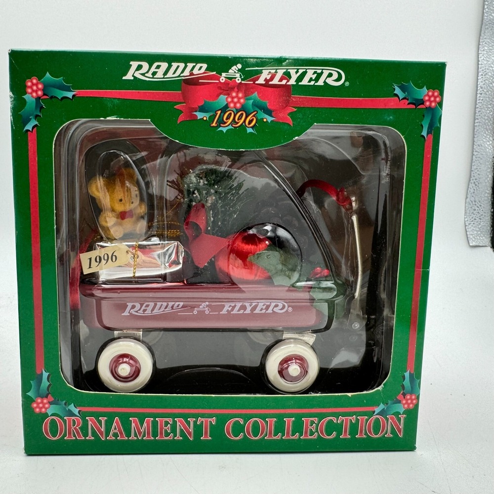 New Vintage 1996 Radio Flyer Wagon Model #100 Christmas Tree Ornament DD21